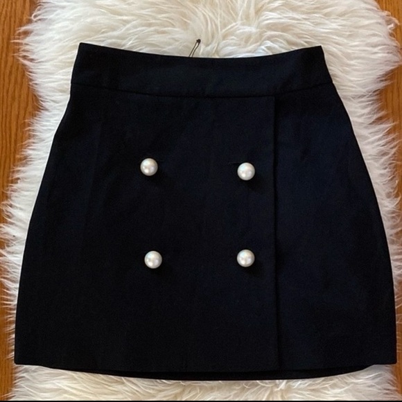 Zara Dresses & Skirts - NWOT Zara Pearl Button Faux Wrap Mini Skirt